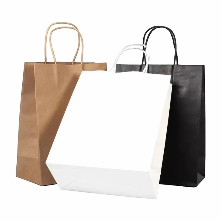 White Kraft Paper Eco-friendly Paper Bag suppliers